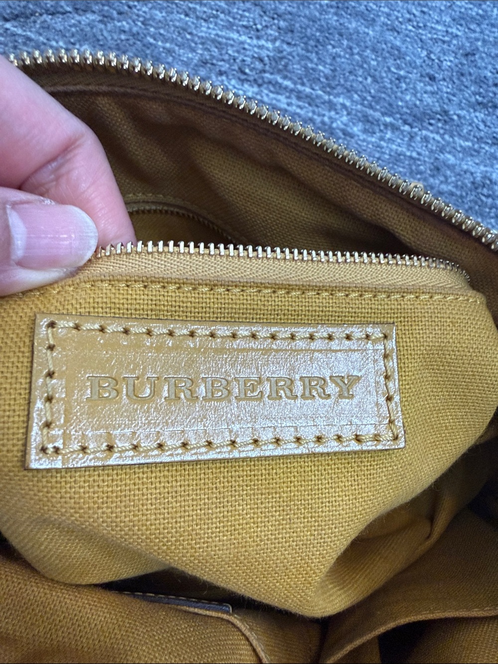 Burberry Mustard Yellow Check Satchel Bag Authentic in very good condition - Picture 10 of 15